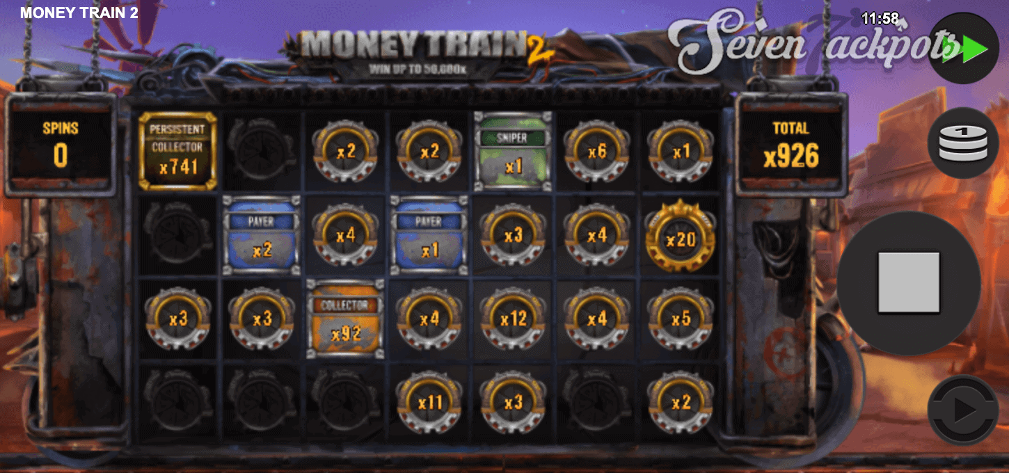 Screenshot of Money Train 2 slot showing big win