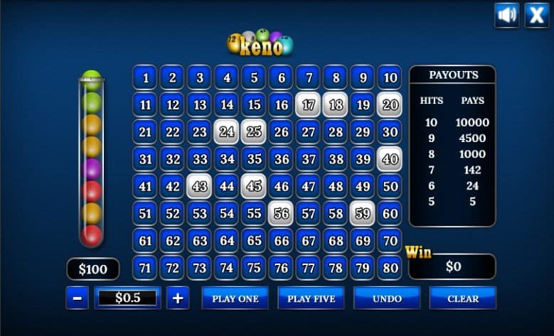 Play real keno online for money